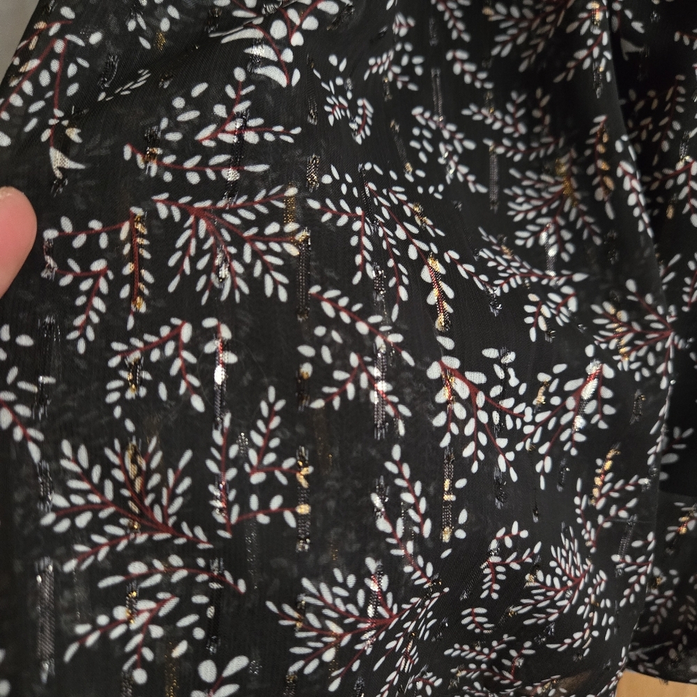 Aqua Black Floral Midi Dress - Picture 14 of 15